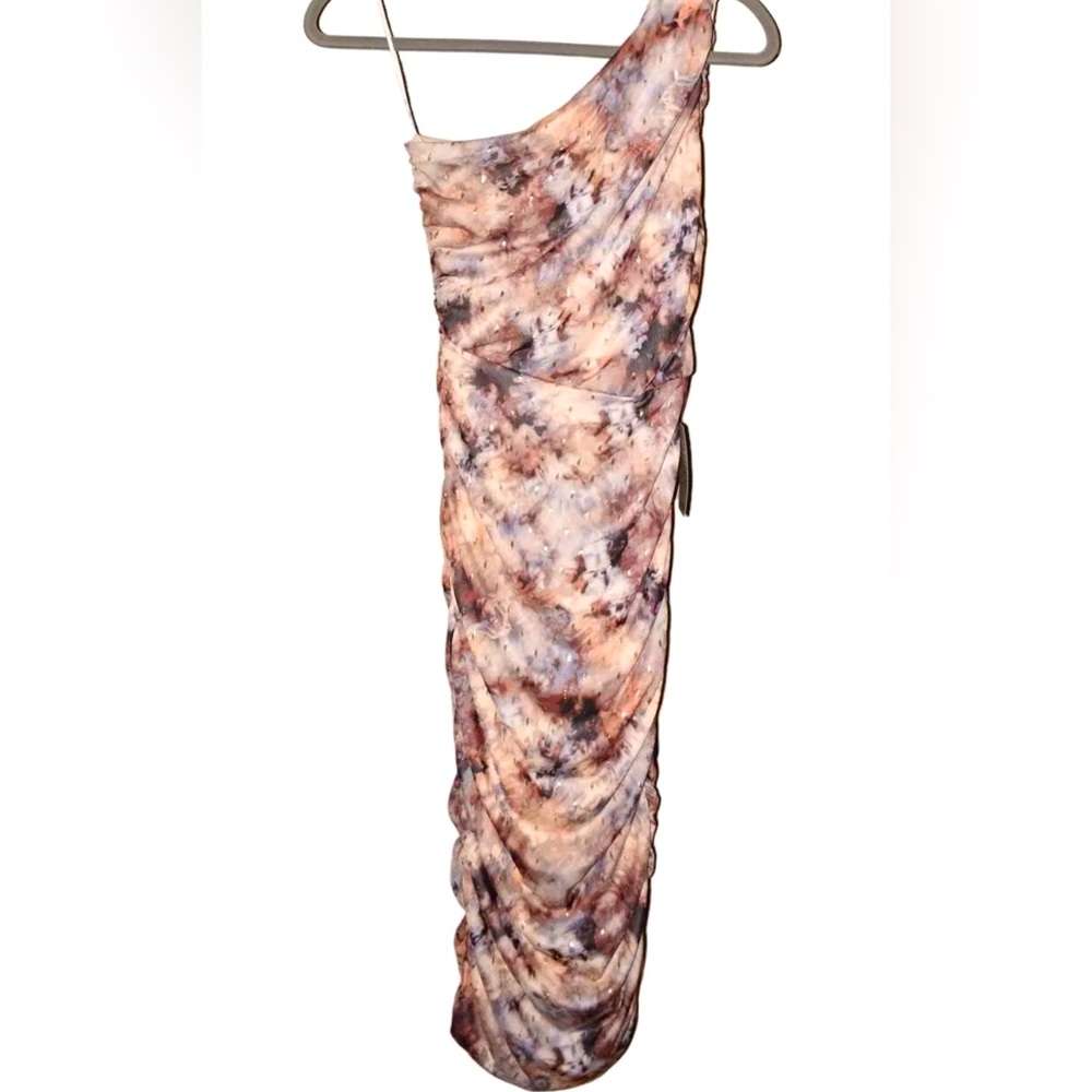 BRAND NEW LOVE X DESIGN NEW One Shoulder Bodycon Midi Dress in Puerto XL
